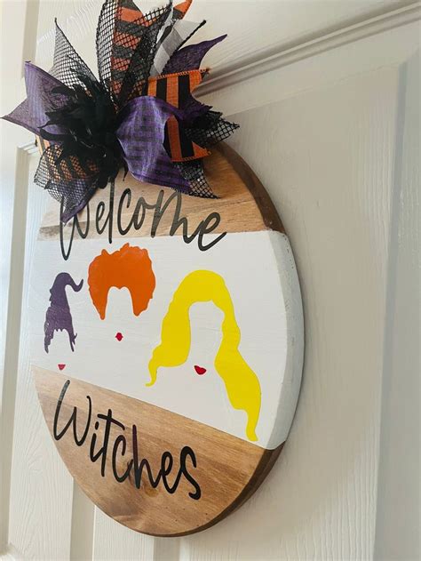 Add Some Witchy Whimsy to Your Home Decor with a Witch Themed Door Hanger